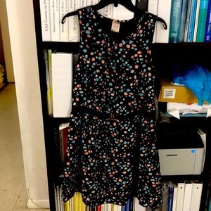 Kate Jewel 💎 Pattern Dark Blue MIDI Knee Length 37” Dress Size 40/US Size M